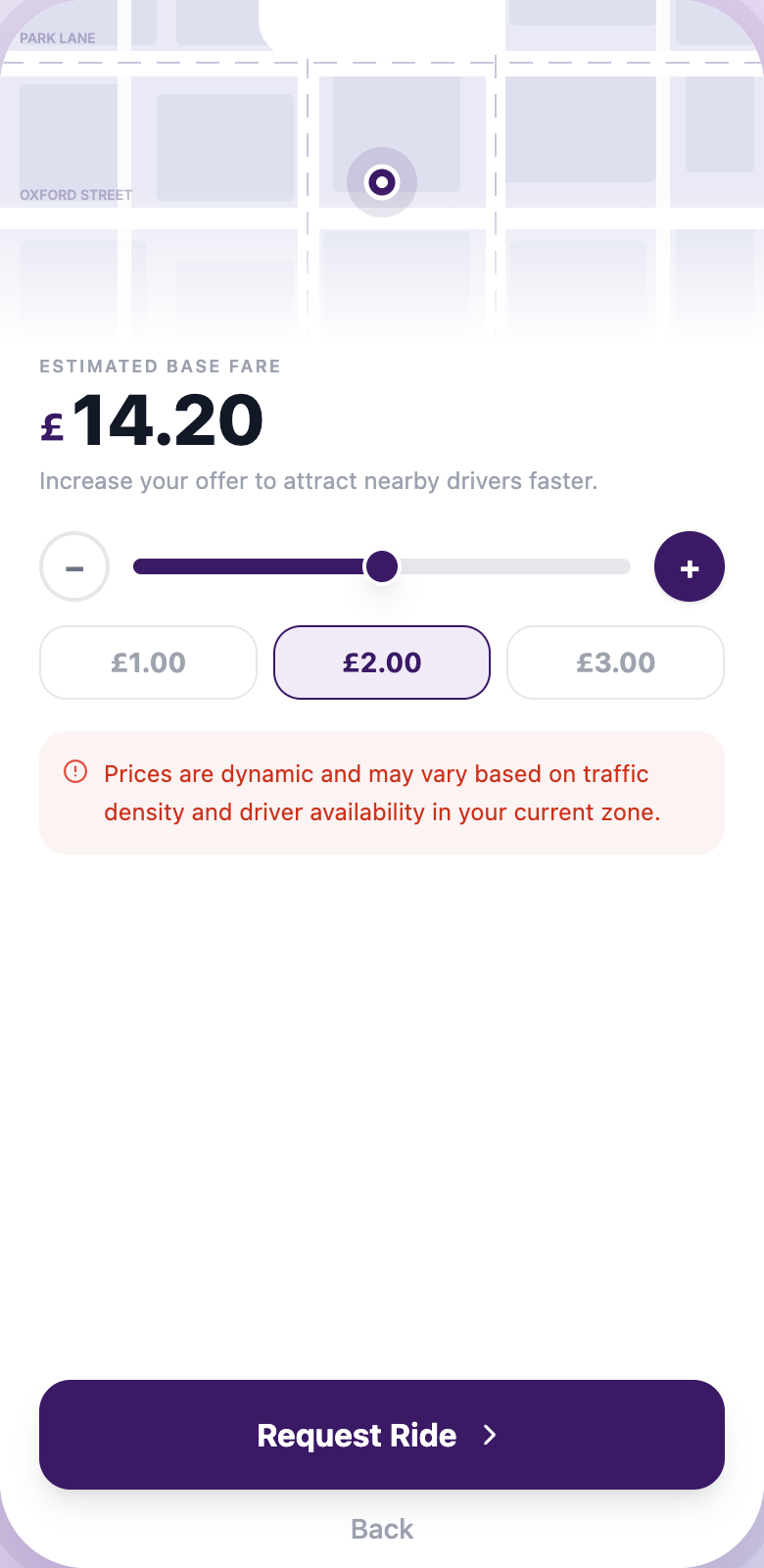 Glide app — adjust your fare offer before you request